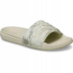 Klapki Dla Dorosłych Crocs All Day Camouflage Slide. Brązowe klapki Crocs, bez wzorów, z materiału, bez obcasa, bez zapięcia. Za 129.99 zł.