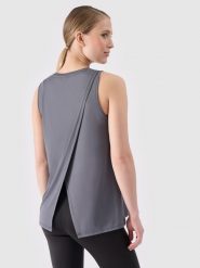 4F Top treningowy ciążowy oversize damski - szary 3XL. Szare topy 4f, l, bez wzorów, z dzianiny, klasyczne, bez kołnierzyka, bez ramiączek. W wyprzedaży za 49.99 zł.