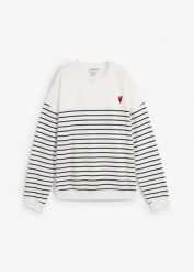 Bluza oversize z mieszanki bawełny. Białe bluzy bonprix, bez wzorów, z bawełny, eleganckie, bez ramiączek, bez kaptura. Za 99.99 zł.