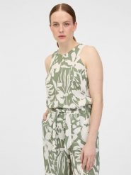 Orsay Top w kolorze zielonym rozmiar: 38. Zielone topy Orsay, bez wzorów, z wiskozy, bez kołnierzyka, bez ramiączek. Za 43.99 zł.