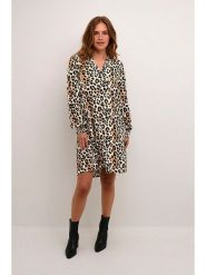 CULTURE Sukienka w kolorze beżowo-brązowym rozmiar: XXL. Brązowe sukienki Culture, xxl, bez wzorów, z wiskozy, bez kołnierzyka, bez ramiączek, midi. Za 154.07 zł.