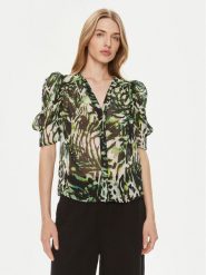 Morgan Bluzka 241-CIMPA.F Zielony Regular Fit. Zielone bluzki Morgan, bez wzorów, z syntetyku, bez kołnierzyka, bez ramiączek. Za 159.99 zł.