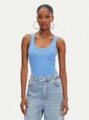 Juicy Couture Top Racer JCWLV125305 Niebieski Slim Fit. Niebieskie topy Juicy Couture, xl, bez wzorów, z bawełny, bez kołnierzyka, bez ramiączek. Za 119.99 zł.
