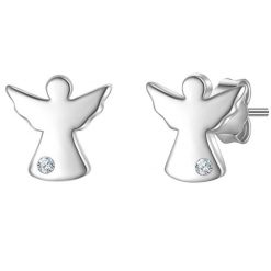 Glanzstücke München Kolczyki Aniol ze Srebra Sterling w srebrze z Diamentem Hodowanym w Laboratorium 1 ct Damski. Białe kolczyki Glanzstücke München, z diamentem, srebrne. Za 299.99 zł.