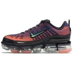 Buty do chodzenia damskie Nike Wmns Air Vapormax 360. Czarne buty treningowe Nike, bez wzorów, z materiału, bez zapięcia, trekkingowe. Za 839.99 zł.