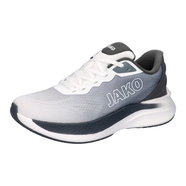 Buty do biegania Jako RiverFlow Lite. Białe buty do biegania JAKO, bez wzorów, z materiału, bez zapięcia, do biegania. Za 493.50 zł.