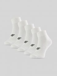 4F Skarpetki krótkie (5-pack) damskie - białe 39-42. Białe skarpetki 4f, bez wzorów, z bawełny. Za 59.99 zł.