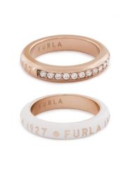 Furla Zestaw 2 pierścionków 1927 WJ00251 K22000 3914S Różowe złoto. Czerwone pierścionki Furla, metalowe. Za 419.99 zł.