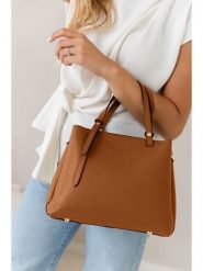 Lia Biassoni Skórzana torebka w kolorze jasnobrązowym - 28 x 21 x 15 cm rozmiar: onesize. Brązowe torebki klasyczne Lia Biassoni, bez wzorów, z materiału, przez ramię, bez dodatków. Za 304.99 zł.