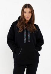 Bluza oversize z kapturem B-MIKA. Brązowe bluzy Volcano, m, bez wzorów, z materiału, bez ramiączek, z kapturem. Za 179.99 zł.