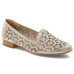 Złote Półbuty Armodo Eleganckie Obuwie Damskie. Żółte półbuty wsuwane Armodo, na lato, w ażurowe wzory, ze skóry, biznesowe, bez obcasa, na obcasie. Za 349.00 zł.