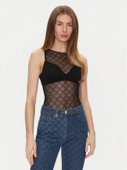 Elisabetta Franchi Body BO-020-51E2-V150 Czarny Slim Fit. Czarne body i gorsety Elisabetta Franchi, bez wzorów, z syntetyku, bez ramiączek. Za 599.99 zł.