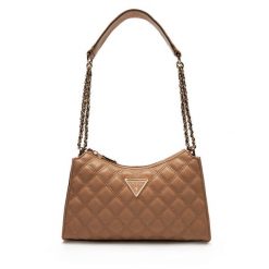 Torebka Guess. Brązowe listonoszki Guess, z aplikacjami, bez dodatków. Za 309.99 zł.