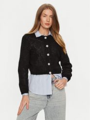 ViCOLO Kardigan 33013S Czarny Regular Fit. Czarne swetry ViCOLO, m, bez wzorów, z syntetyku, bez ramiączek. Za 179.99 zł.