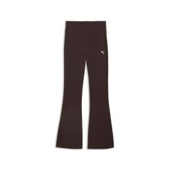 Damskie rozkloszowane legginsy Essentials z wysokim stanem PUMA. Brązowe legginsy Puma, bez wzorów, z bawełny, klasyczne. Za 129.00 zł.