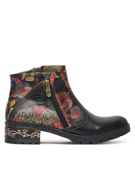 Laura Vita Botki Cocrailo 74 Czarny. Czarne botki LAURA VITA, bez wzorów, ze skóry, bez obcasa, na płaskiej podeszwie, bez zapięcia. Za 509.99 zł.