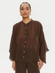 ViCOLO Koszula TB2079 Brązowy Regular Fit. Brązowe koszule ViCOLO, bez wzorów, z bawełny, bez kołnierzyka, bez ramiączek. Za 179.99 zł.