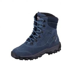 Buty do chodzenia damskie Meindl Ischgl Jeans. Niebieskie buty treningowe MEINDL, na zimę, bez wzorów, z jeansu, za kostkę, bez zapięcia, trekkingowe. Za 1,019.15 zł.