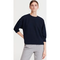 Bluzka z ekologicznego poliestru - Granatowy. Bluzki Reserved. Za 79.99 zł.