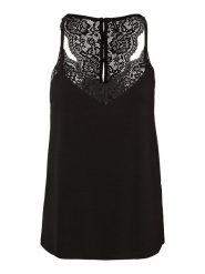 Vero Moda Top "Ana" w kolorze czarnym rozmiar: L. Czarne topy Vero Moda, l, bez wzorów, z koronki, bez kołnierzyka, bez ramiączek. Za 74.99 zł.