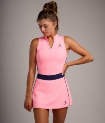 Koszulka Damska Elegance Tennis/Padel/Golf. Czerwone swetry NORDICDOTS, bez wzorów, z materiału, eleganckie, moda ciążowa, bez ramiączek. Za 250.00 zł.
