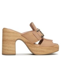 Klapki Hispanitas. Brązowe klapki Hispanitas, bez wzorów, bez obcasa, bez zapięcia. Za 749.99 zł.