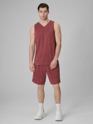 4F Spodenki do koszykówki szybkoschnące uniseks - burgundowe XL. Czerwone szorty sportowe 4f, bez wzorów, do koszykówki. Za 149.99 zł.