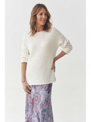 TATUUM Sweter "Alya" w kolorze kremowym rozmiar: M. Brązowe swetry Tatuum, m, bez wzorów, ze splotem, bez ramiączek. Za 109.26 zł.
