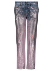 Diesel Clothes Dżinsy "Rifty" - Slim Fit - w kolorze jasnoróżowo-niebieskim rozmiar: W26. Niebieskie jeansy Diesel Clothes, z aplikacjami, klasyczne. Za 260.35 zł.