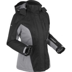 Kurtka funkcyjna outdoorowa z kapturem, ocieplana bonprix czarno-szary. Kurtki marki QUECHUA. Za 199.99 zł.