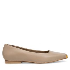 Baleriny Gino Rossi. Brązowe baleriny Gino Rossi, bez wzorów, bez obcasa, bez zapięcia. Za 229.99 zł.