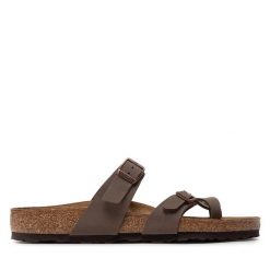Japonki Birkenstock. Brązowe japonki Birkenstock, bez wzorów. Za 429.99 zł.