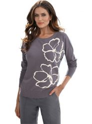 Heine Sweter w kolorze szarym rozmiar: 42. Szare swetry Heine, bez wzorów, bez ramiączek. Za 109.00 zł.