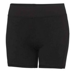 Damskie Spodenki Treningowe. Czarne szorty sportowe JUST COOL, bez wzorów, trekkingowe. Za 101.99 zł.