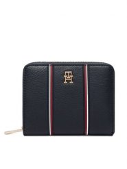 Tommy Hilfiger Portfel Th Icon Med Za W/Flap Corp AW0AW18653 Granatowy. Niebieskie portfele Tommy Hilfiger, bez wzorów, ze skóry. Za 269.99 zł.