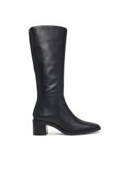 Calvin Klein Kozaki Block Heel High Boot Zip Lth HW0HW03172 Czarny. Czarne kozaki Calvin Klein, bez wzorów, ze skóry, bez obcasa, na słupku, bez zapięcia. Za 949.99 zł.