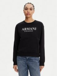 Armani Exchange Bluza XW000159 AF11851 UC001 Czarny Regular Fit. Czarne bluzy Armani Exchange, xl, bez wzorów, z bawełny, bez kaptura. Za 319.99 zł.