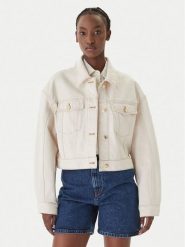 HUGO Kurtka jeansowa Gisolia 50559618 Écru Relaxed Fit. Kurtki Hugo, m, bez wzorów, z bawełny, bez kaptura. Za 859.99 zł.