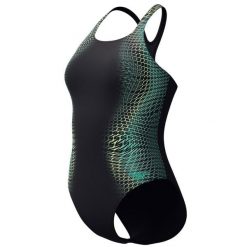 Strój kąpielowy kobiecy Speedo Digi Plmt Mdlt. Niebieskie stroje jednoczęściowe Speedo, bez wzorów, z materiału, sportowe. Za 279.99 zł.