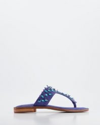 ZAMSZOWE KLAPKI 2534 CAMOSC BLU. Klapki Venezia, bez wzorów, ze skóry, bez obcasa, bez zapięcia. Za 199.00 zł.