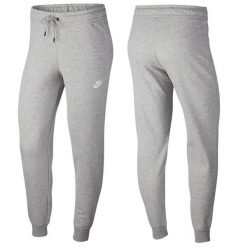 Spodnie dresowe damskie Nike Essentials Pant Tight treningowe bawełniane. Szare spodnie dresowe Nike, bez wzorów, z bawełny. W wyprzedaży za 180.10 zł.