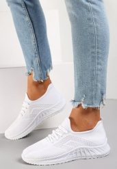 Białe Buty Sportowe Bemostom. Białe buty sportowe lifestyle Renee, bez wzorów, z jeansu, bez zapięcia, na fitness i siłownię. W wyprzedaży za 39.99 zł.