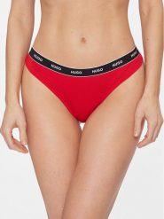 Hugo Stringi Thong Stripe 50510622 Czerwony. Czerwone stringi Hugo, bez wzorów, z bawełny. Za 49.99 zł.