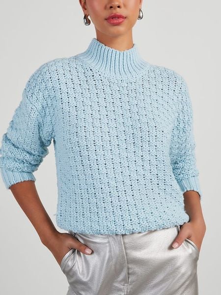 LA Angels Sweter w kolorze błękitnym rozmiar: S. Niebieskie swetry LA Angels, s, bez wzorów, bez ramiączek. Za 183.15 zł.