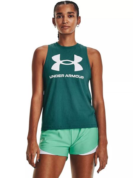 Under Armour Top "Sportstyle" w kolorze zielonym rozmiar: S. Zielone topy Under Armour, s, bez wzorów, bez kołnierzyka, bez ramiączek. Za 19.63 zł.