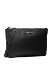 Calvin Klein Torebka Ck Must Ew Dbl Cpt Xbody K60K608409 Czarny. Czarne listonoszki Calvin Klein, bez wzorów, ze skóry, bez dodatków. Za 249.99 zł.