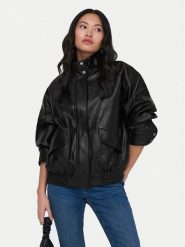 ONLY Kurtka z imitacji skóry Julia 15373024 Czarny Loose Fit. Czarne kurtki ONLY, xl, bez wzorów, ze skóry, bez kaptura. Za 299.99 zł.