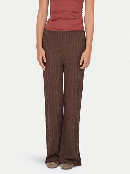 ONLY Spodnie materiałowe Ella 15368471 Brązowy Wide Leg. Brązowe spodnie materiałowe ONLY, bez wzorów, z materiału. Za 83.99 zł.