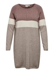 ONLY Carmakoma Sukienka dzianinowa 15183362 Beżowy Regular Fit. Brązowe sukienki Only Carmakoma, bez wzorów, z dzianiny, bez kołnierzyka, bez ramiączek. Za 69.99 zł.