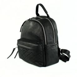 Skórzany plecak damski Solier FV08 Lume czarny. Czarne plecaki Solier, bez wzorów, z jeansu, bez dodatków. Za 228.99 zł.